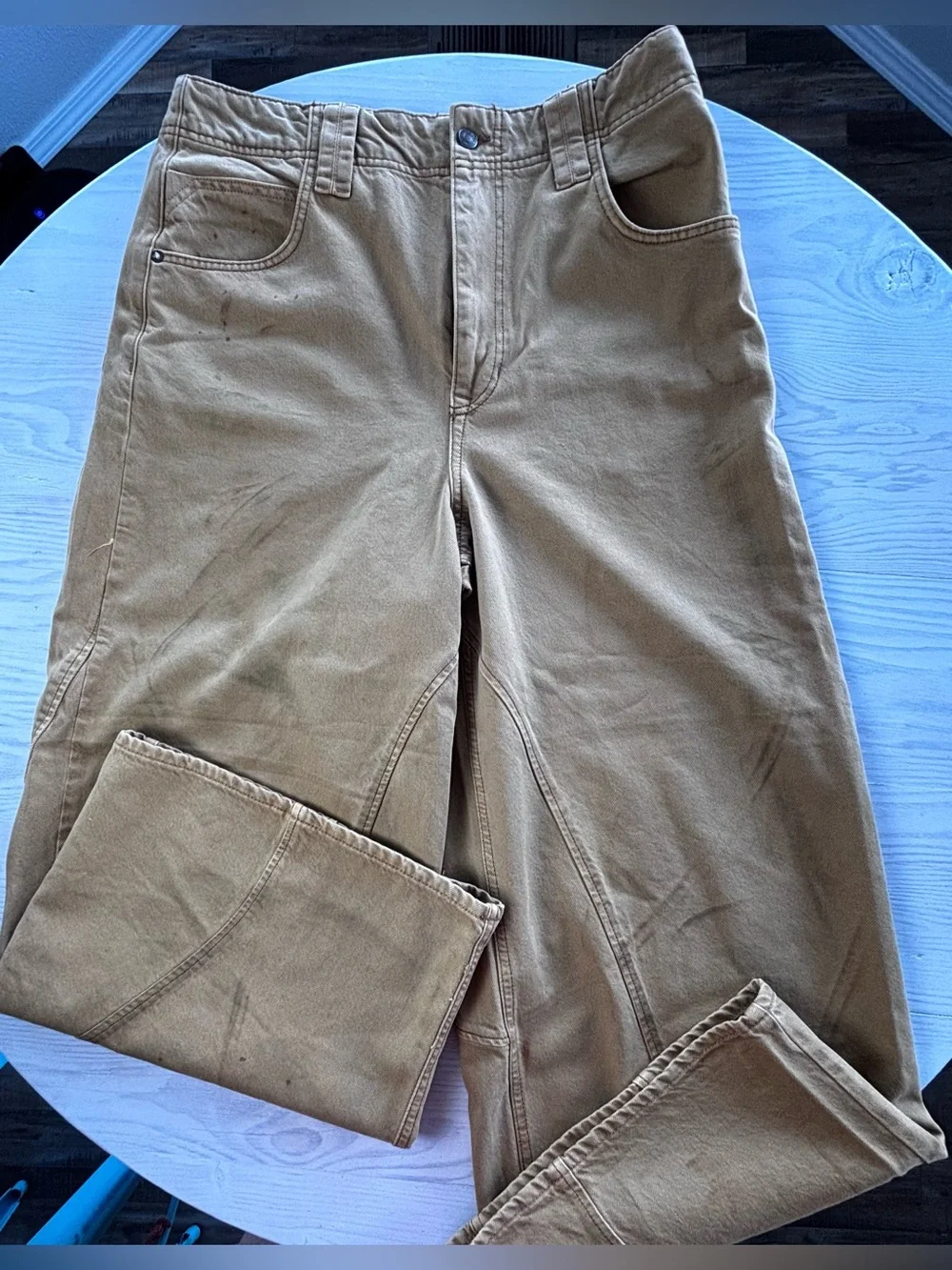 We The Free Chill Vibes Dropped Wide-Leg Jeans (Oversized, Intentional Marks)